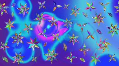 Raster. Güzel suluboya çiçekler, parlak resim ilham verici ve mor çiçek desenli eskiz arka plan.