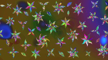 Modern çiçek arkaplanı. Halk tarzı. Renkli çiçekli ve yapraklı harika bir çiçek deseni çizmişsin. Moda baskıları için zarif bir şablon.