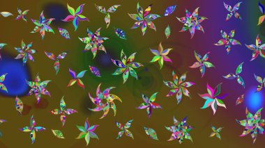 Modern çiçek arkaplanı. Halk tarzı. Renkli çiçekli ve yapraklı harika bir çiçek deseni çizmişsin. Moda baskıları için zarif bir şablon.