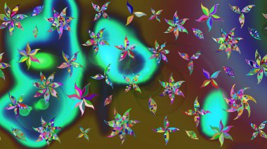 Renklerle. Raster illüstrasyonu. Çiçek buketleriyle klasik tarzda eskiz deseni.