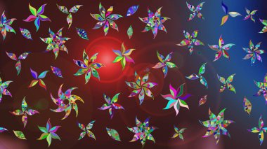 Renkli Bahar Teması eskiz kalıbı. Düz Çiçek Elementleri Tasarımı. Güzel kumaş deseni. Raster illüstrasyonunda çiçek deseni çizimi.