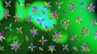 Kumaş desenli papatya çiçeği detayı. Renkli çiçekler.