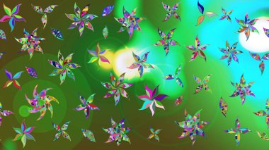 Kumaş desenli papatya çiçeği detayı. Renkli çiçekler.