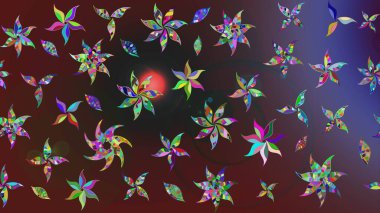 Suluboya stilinde renklerde. Raster illüstrasyonu. Küçük çiçekli bahar deseni çiz.