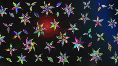 Raster çiçekli arka plan. Düz Çiçek Elementleri Tasarımı. Renkli Yaz Temalı eskiz kalıbı. Güzel kumaş deseni. Yazdır. Güzel çizim şekli..