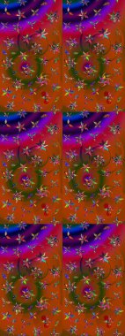 Küçük renkli çiçekler. Küçük çiçekte güzel bir desen. Kahverengi ve kırmızı çiçekli bahar çiçekleri. Moda baskıları için zarif bir şablon. Motley illüstrasyonu.