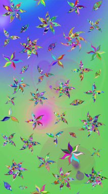 Moda baskıları için zarif bir şablon. Küçük renkli çiçekler. Motley illüstrasyonu. Küçük çiçekte güzel bir desen. Robot resim. Çiçekli bahar çiçekleri.