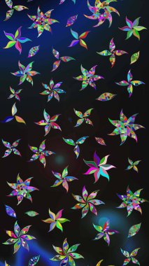 Çiçek desenli eskiz. Gri ve mavi renkte çiçekler. Tişört baskısı için çiçek boyama rasteriName.