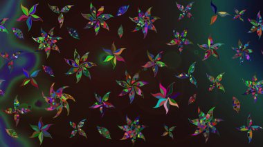 Gri ve kahverengi renkli çiçek çizimi. Raster illüstrasyonu. Şatafatlı bahar bahçesi dokusu. Gri ve kahverengi renkli çiçekler. Çiçek deseni.