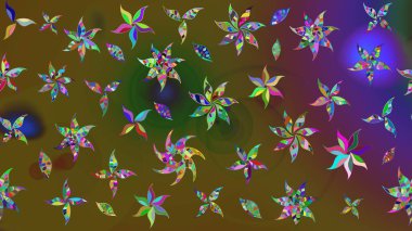 Eski usul. Kumaş, tekstil, duvar kağıdı baskısı için. Eskiz geçmişi. Renkli desenli eskiz deseni, çiçekler ve dekoratif elementlerle. Raster illüstrasyonu.