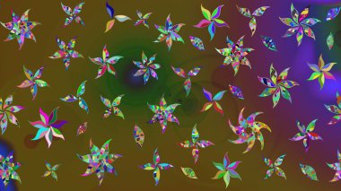 Çiçekli güzel suluboya desen. Raster illüstrasyonu. Renklerde.