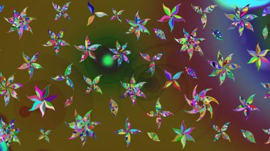 Renkli çiçekli ve yapraklı harika bir çiçek deseni çizmişsin. Moda baskıları için zarif bir şablon. Halk tarzı. Modern çiçek arkaplanı.