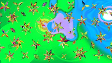 Çiçekli güzel suluboya desen. Raster illüstrasyonu. Renklerde.