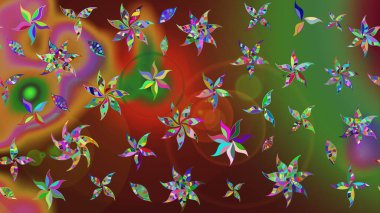 Küçük çiçekli şirin bir desen. Çiçek ve yapraklı çiçek deseni. Raster illüstrasyonu.