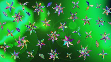 Vadinin renkleri. Çiçekler. Soyut etnik raster çizim kalıbı.