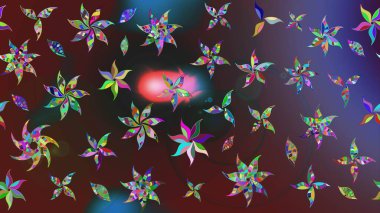 Eski moda arka plan. Çiçek çelengi. Güzel, parlak, pürüzsüz kumaş, tuval. Desen, çizim, çiçek sınırı. Kıvırcık, parlak örgü. Raster illüstrasyonu.