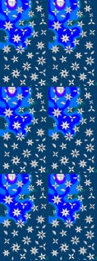 Nazikçe, güzel çiçek arkaplanı. Çiçekli karalama şeklinde Raster çiçek deseni. Mavi ve nötr renkte çiçekler.