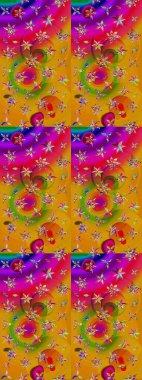 Davetiye ve kartpostal tasarımı için dekoratif çiçek unsurları. Poster ya da kapak için arka plan. Şirin, zarif çiçekler Raster illüstrasyonu. Yapraklı çizim şekli. Tekstil için figür.