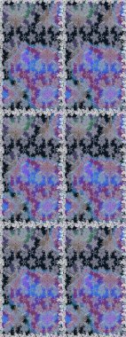 Gri ve nötr renklerde etnik çiçeklerle kusursuz bir desen. Raster Çiçek İllüstrasyonu güzel tekstil..