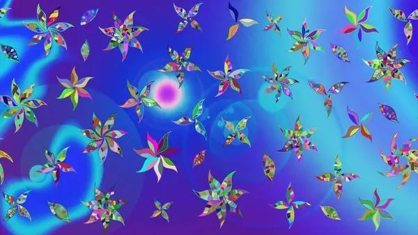 Egzotik çiçekler, mavi ve menekşe renkleri üzerine botanik ve parlak klasik doğa. Klasik tropikal doğal elementlerin suluboya seti. Raster illüstrasyonu.