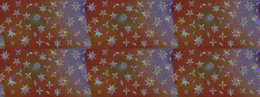 Kahverengi ve nötr renklerde çiçekler. Küçük çiçekte sevimli çiçek deseni var..