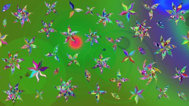 Kabile sanatı boho baskısı, klasik çiçek arkaplanı. Arkaplan dokusu, duvar kağıdı, çiçek temalı renkler. Soyut etnik raster çizim kalıbı.