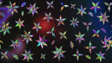 Sevimli küçük çiçek desenle. Raster resim. Çiçek desenli çiçek ve yaprakları ile.