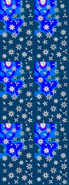 Nazikçe, güzel çiçek arkaplanı. Çiçekli karalama şeklinde Raster çiçek deseni. Mavi ve nötr renkte çiçekler.