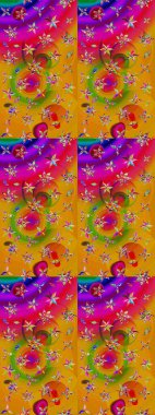 Davetiye ve kartpostal tasarımı için dekoratif çiçek unsurları. Poster ya da kapak için arka plan. Şirin, zarif çiçekler Raster illüstrasyonu. Yapraklı çizim şekli. Tekstil için figür.