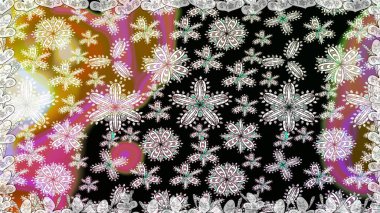 Raster illüstrasyonu. Siyah ve nötr renklerde. Çiçekli güzel suluboya desen.