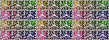 Düz Çiçek Elementleri Tasarımı. Raster illüstrasyonu. Renkli Bahar Temalı Kusursuz Arkaplan. Şirin çiçek elementleri. Kusursuz desenli. Moda desenli..