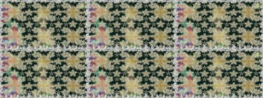 Güzel, parlak, pürüzsüz kumaş, tuval. Kıvırcık, parlak örgü. Çiçek çelengi. Raster illüstrasyonu. Şablon, pürüzsüz, çiçekli kenar. Klasik eski arkaplan.