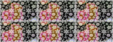 Kusursuz Vintage Çiçek Deseni. Raster Kalça dokusu deseni.