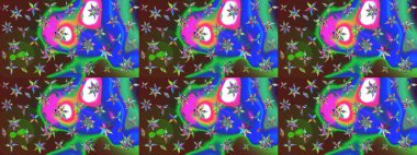 Suluboya etkisi. Organik elementler. Botanik çizim kalıbı. Raster deseni.