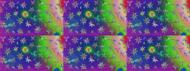 Çiçekli karalama şeklinde Raster çiçek deseni. Nazikçe, güzel çiçek arkaplanı. Yeşil ve mavi renkte çiçekler.