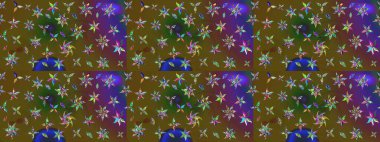 El yapımı çiçek ve bitki koleksiyonu. Raster illüstrasyonu. Eskiz tarzı renklerde. Şirin karalamalı çiçek desenli çizim. Raster illüstrasyonu.