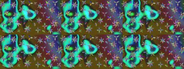 Çizim çiçek deseni duvar kâğıdı olarak kullanılabilir. Renkli çiçekler. Raster illüstrasyonu.