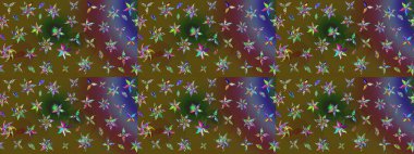 Şirin çiçekler. Çizgi çizimi kalıbı. Raster Moda kumaş deseni.