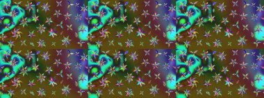 Suluboya çiçekli çiçek deseni. Raster illüstrasyonu. Renklerde güzel tekstil.