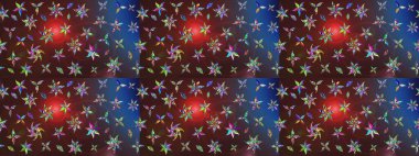 Çiçekli çiçek deseni, suluboya. Kahverengi ve mor renkli çiçekler. Renkli Bahar Teması eskiz kalıbı. Düz Çiçek Elementleri Tasarım Raster illüstrasyonu.