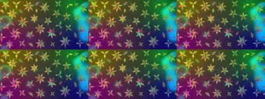 Raster illüstrasyonundaki çiçek desenli çizim. Suluboya tarzında renkler üzerine çiçekler.