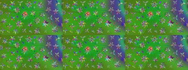 Renkli çiçekler. Düz Çiçek Elementleri Tasarımı. Renkli Yaz Temalı eskiz kalıbı. Raster illüstrasyonunda çiçek deseni çizimi.