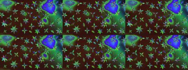 Renkli Bahar Teması eskiz kalıbı. Düz Çiçek Elementleri Tasarımı. Raster..