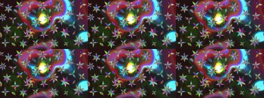 Raster düz çiçek çizim deseni. Hediye ambalaj kağıdı, tebrik kartları, posterler ve pankart tasarımı. Renkli çiçekler.