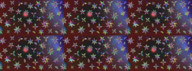 Şirin çiçek elementleri. Renkli çiçekler. Raster illüstrasyonu. Çizim.