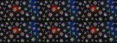 Çiçek ve yapraklı çiçek deseni. Küçük çiçekli şirin bir desen. Raster illüstrasyonu.