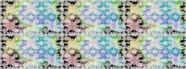 Tarafsız ve mavi renkte çiçekler. Raster illüstrasyonunda kusursuz çiçek deseni. Düz Çiçek Elementleri Tasarımı. Renkli Bahar Teması Kusursuz Arkaplan.