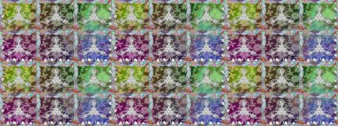 Yapraklı kusursuz desen. Tekstil için figür. Davetiye ve kartpostal tasarımı için dekoratif çiçek unsurları. Poster ya da kapak için arka plan. Sevimli zarif çiçekler Raster illüstrasyonu.