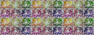 Sevimli çiçek raster deseni. Renkli Yaz Temalı Kusursuz Arkaplan. Düz Çiçek Elementleri Tasarımı. Modaya uygun kumaş deseni.