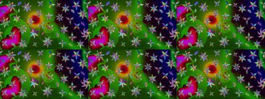 Doodle tarzı. Elle çizilmiş sonbahar çiçeği deseni. Yeşil ve siyah renkli çiçekler. Tekstil ve kapak tasarımı için mükemmel. Renkli yeşil ve siyah çizim deseni.